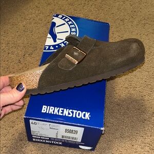 Birkenstock Brown Boston BS Suede Clogs women’s 9 or men’s 7